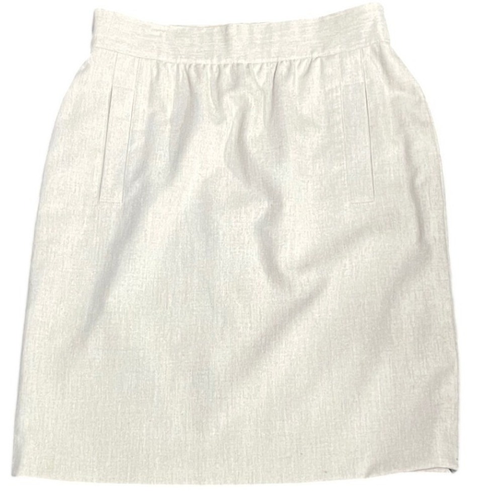 Vintage Escada Wool/Cashmere Pleated Midi Skirt Size 42 Beige